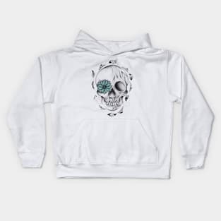 Poetic Wooden Skull Kids Hoodie